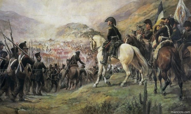 El 14 de febrero de 1817 el general argentino José de San Martín entra triunfal en Santiago de Chile