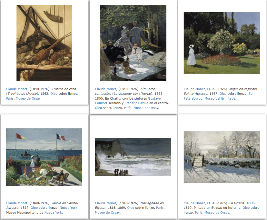 Selección de obras de Claude Monet